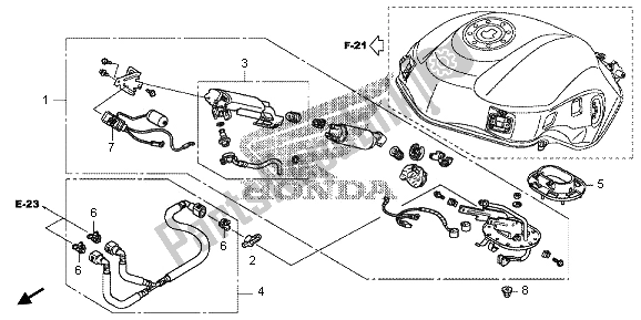 All parts for the Fuel Pump of the Honda VFR 1200 XD 2012