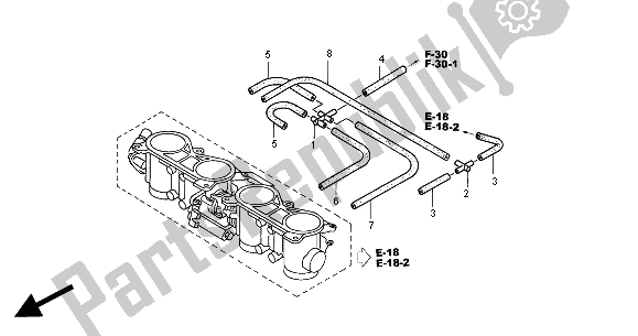 Tutte le parti per il Corpo Farfallato (tubo) del Honda CBR 900 RR 2000
