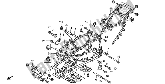 All parts for the Frame Body of the Honda TRX 400 EX Sportrax 2003