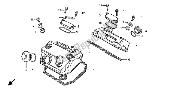 Tutte le parti per il Coperchio Della Testata del Honda XL 600V Transalp 1998