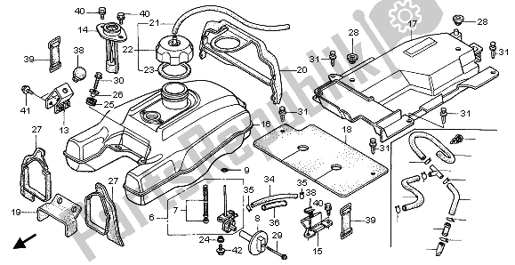 Tutte le parti per il Serbatoio Di Carburante del Honda TRX 400 FW Fourtrax Foreman 2000