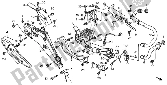 All parts for the Exhaust Muffler of the Honda XL 700 VA Transalp 2008