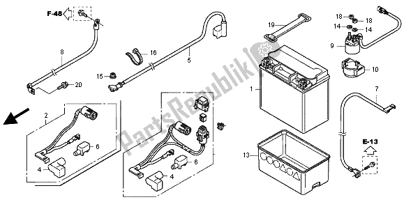Wszystkie części do Bateria Honda TRX 500 FE Foretrax Foreman ES 2012