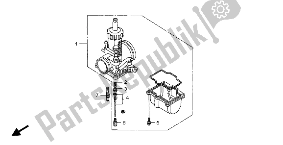 Alle onderdelen voor de Carburateur Optionele Onderdelen van de Honda CR 250R 1995