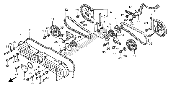 Todas las partes para Cubierta Frontal Y Correa De Distribución de Honda GL 1500C 1997