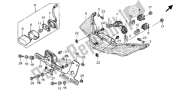 Wszystkie części do Tylne ? Wiat? O Zespolone Honda VFR 800 2009