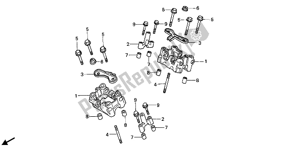 All parts for the Camshaft Holder of the Honda VT 600C 1989