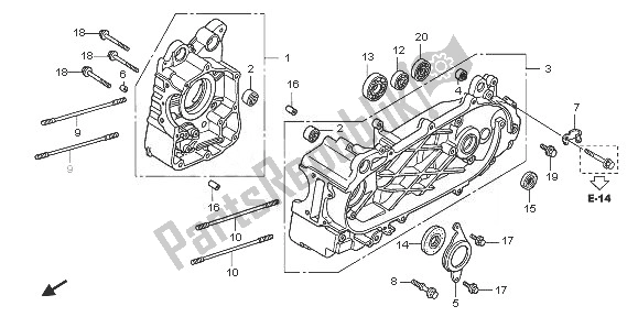 Todas las partes para Caja Del Cigüeñal de Honda PES 150 2008