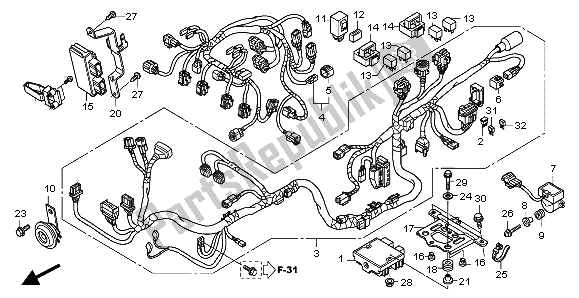 All parts for the Wire Harness of the Honda CB 600 FA Hornet 2007