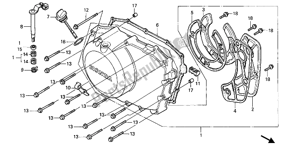 Wszystkie części do Prawa Os? Ona Skrzyni Korbowej Honda XRV 750 Africa Twin 1990