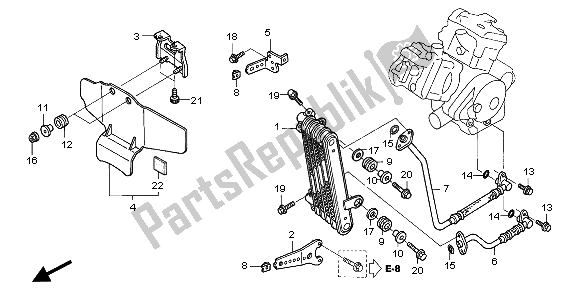 Tutte le parti per il Radiatore Dell'olio del Honda VTR 1000 SP 2006