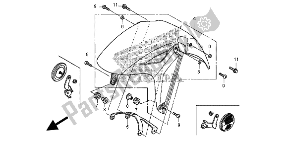 All parts for the Front Fender of the Honda NC 700D 2012