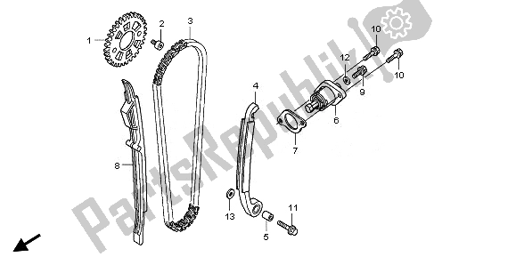 Wszystkie części do ? A? Cuch Krzywkowy I Napinacz Honda CRF 150R SW 2008