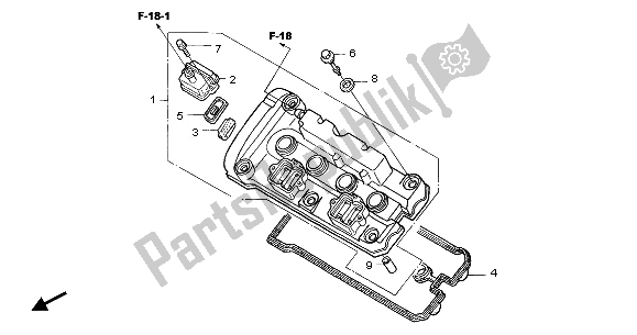 Todas las partes para Cubierta De Tapa De Cilindro de Honda CBF 600 SA 2005