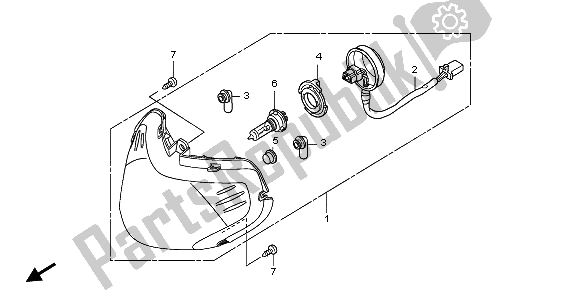 Wszystkie części do Reflektor Honda SH 300A 2009