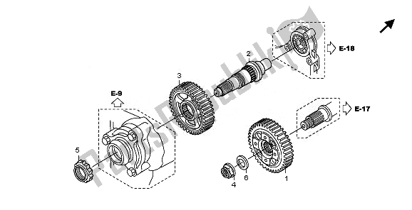 All parts for the Final Gear of the Honda ST 1300A 2010