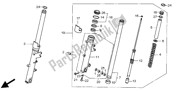 Toutes les pièces pour le Fourche Avant du Honda CBR 1100 XX 1999