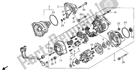 All parts for the Generator of the Honda ST 1300 2007