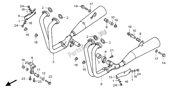 Alle onderdelen voor de Uitlaatdemper van de Honda CB 750F2 1995