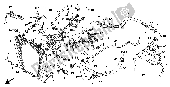 All parts for the Radiator of the Honda CBR 1000 RR 2009