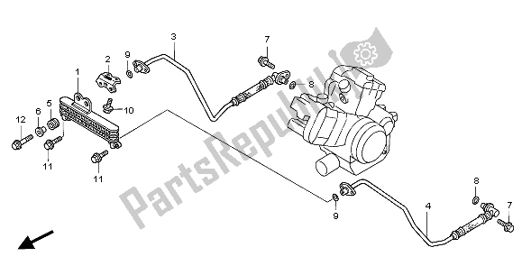 All parts for the Oil Cooler of the Honda VTR 1000F 2001
