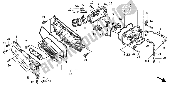 Alle onderdelen voor de Luchtfilter van de Honda FJS 600A 2012