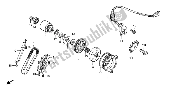 All parts for the Starting Clutch of the Honda CBR 1000F 1996