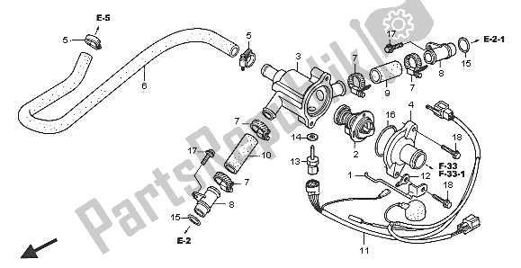 Tutte le parti per il Tubo Dell'acqua del Honda VTR 1000 SP 2005