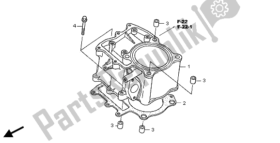 All parts for the Cylinder of the Honda TRX 500 FA Fourtrax Foreman 2002