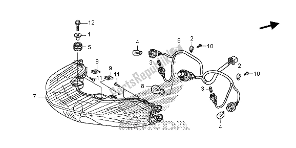 Todas las partes para Luz De Combinación Trasera de Honda SH 125 AD 2013