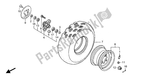 Tutte le parti per il Ruota Anteriore del Honda TRX 450 ER 2008