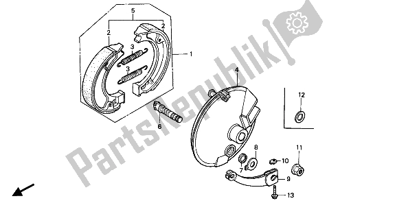 Tutte le parti per il Pannello Freno Anteriore del Honda XR 80R 1990