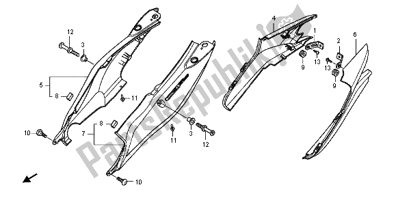Alle onderdelen voor de Achterkap van de Honda CBF 1000 FS 2012