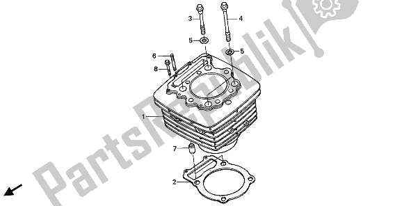 All parts for the Cylinder of the Honda NX 650 1993