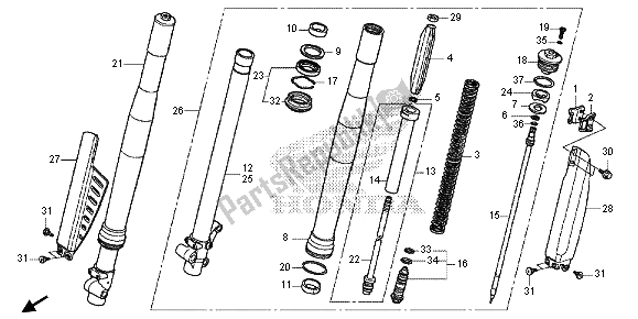 Tutte le parti per il Forcella Anteriore del Honda CRF 150R SW 2013