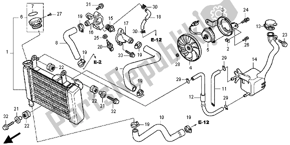Toutes les pièces pour le Radiateur du Honda CBR 125R 2012