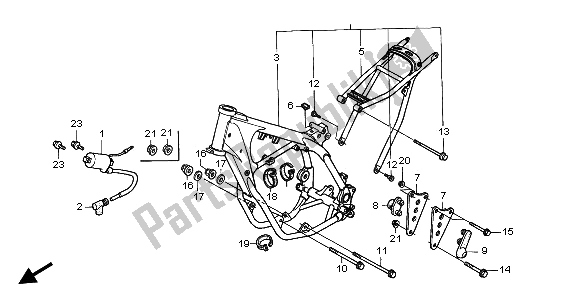 Todas las partes para Cuerpo Del Bastidor Y Bobina De Encendido de Honda CR 250R 1996