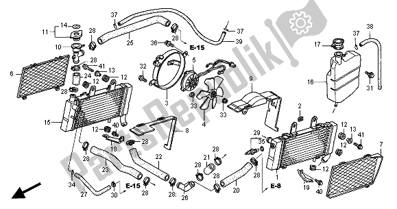 Tutte le parti per il Termosifone del Honda VFR 800 FI 2000