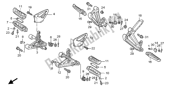 Tutte le parti per il Passo del Honda CBR 600F 2006