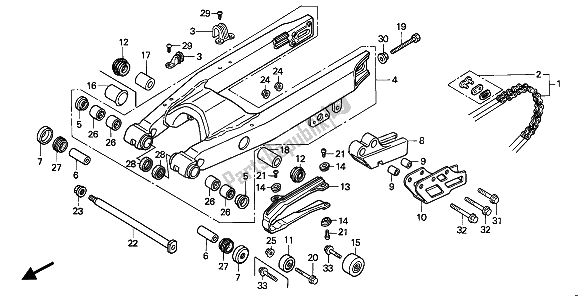 Todas las partes para Basculante de Honda CR 500R 1991