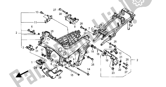 All parts for the Frame Body of the Honda NSR 125R 2000