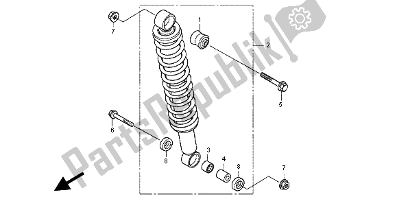 All parts for the Rear Cushion of the Honda TRX 420 FE Fourtrax Rancer 4X4 ES 2012