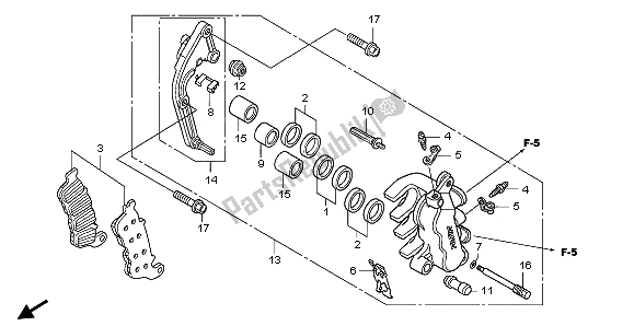 All parts for the L Front Brake Caliper of the Honda NSA 700A 2009