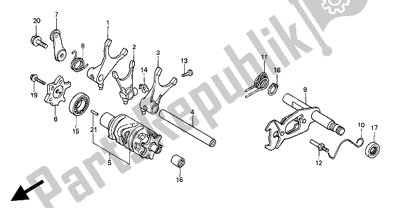 Todas las partes para Tambor De Cambio De Marchas de Honda XR 600R 1993