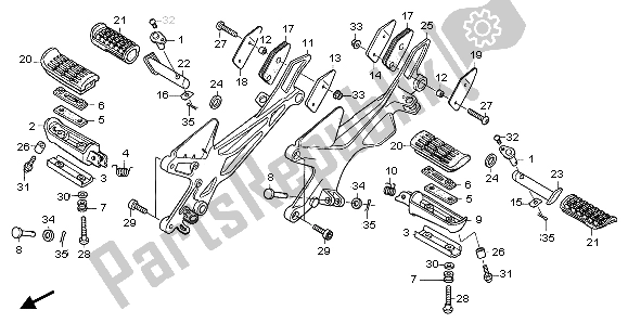 All parts for the Step of the Honda CBF 1000A 2007