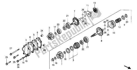 Todas las partes para Bomba De Agua de Honda CR 250R 1987