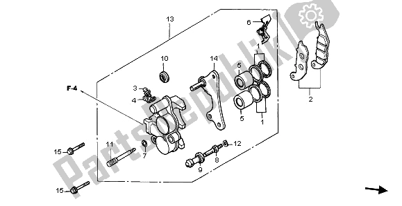 All parts for the Front Brake Caliper of the Honda CBR 125 RW 2009