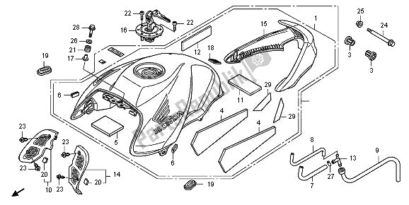 Todas las partes para Depósito De Combustible de Honda CB 1000 RA 2010