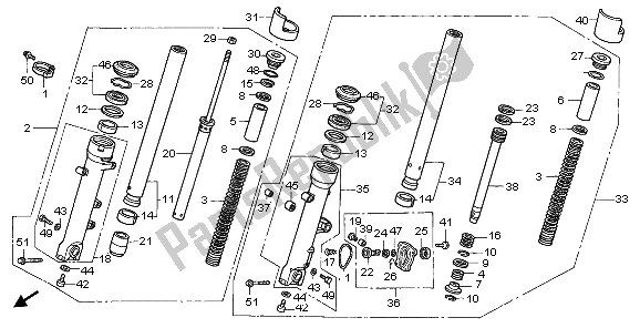 Todas las partes para Tenedor Frontal de Honda ST 1100 1995