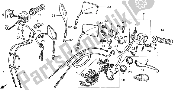 All parts for the Switch & Cable of the Honda CMX 250C 1996